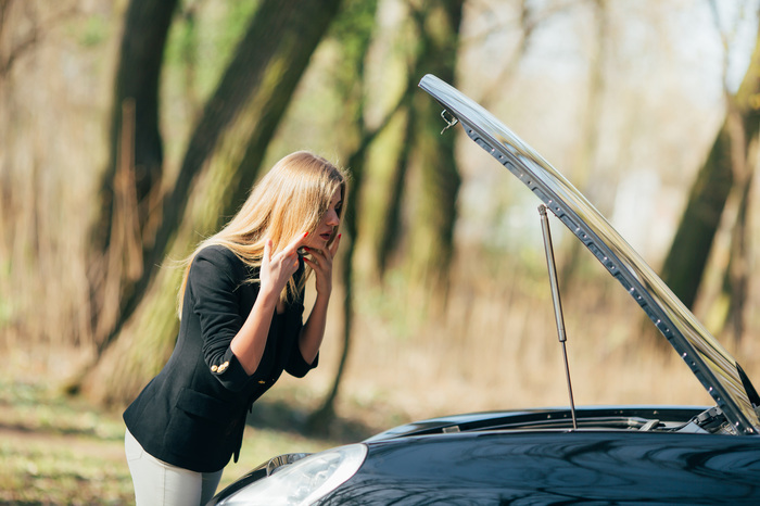 Car Broken Down Road Side